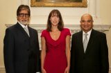 Amitabh Bachchan with Samantha Cameron and Keith Vaz MP at charity reception at 10 Downing Street