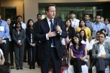 British Prime Minister David Cameron speaking at Hindustan Unilever headquarters on the first day of his India visit