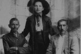 Gandhi, Sonia Schlesin, his secretary, and Dr. Hermann Kallenbach (1913)