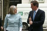 David Cameron with Home Secretary Theresa May