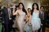 Sridevi at IIFA green carpet in Macau with her family