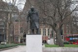 Statue of Winston Churchill at London Parliament Square where Mahatma Gandhi's statue will be erected by 2015