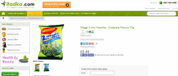 Indian grocery specialist iTadka selling Maggi noodles on Friday, June 5, 2015