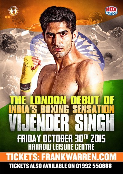 Boxing champion Vijender Singh to debut in London Harrow on October 30th