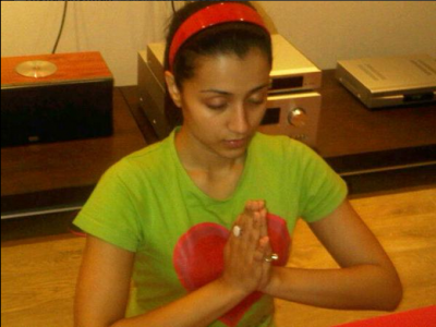 Trisha Krishnan doing Yoga