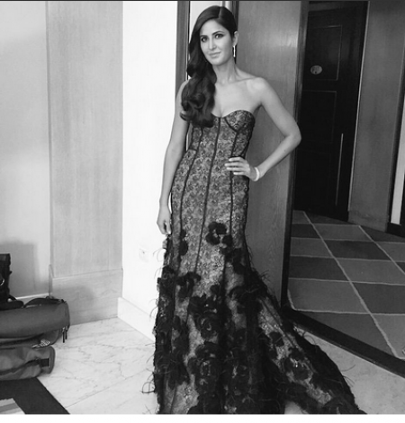 Katrina Kaif Cannes debut - The actress looked a vision in the fish tail gown and her flaming burgundy hair