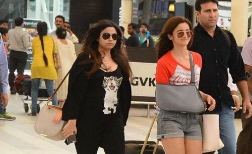 Arjun's 2 States co-star Alia Bhatt who was holidaying with family arrived back but with an injury