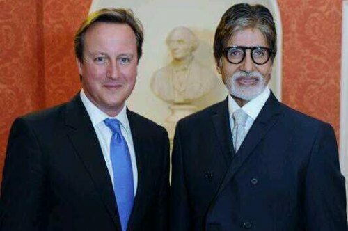 Bollywood legend Amitabh Bachchan with PM David Cameron ahead of receiving Global Diversity award