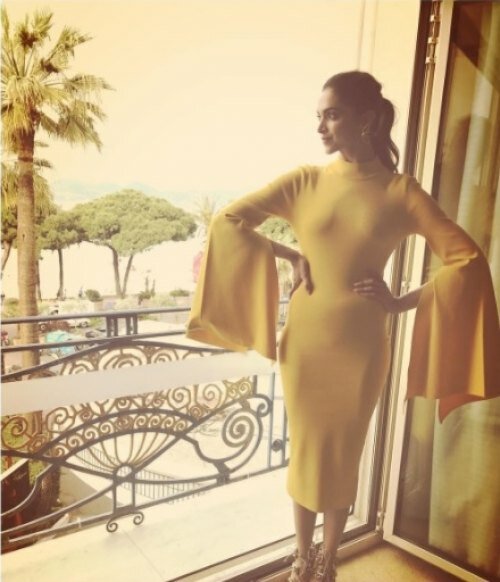Deepika in mustard magic on Day 2 at Cannes