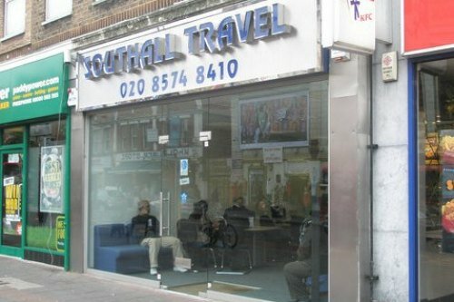 Travel agent Southall Travel's retail branch in Southall, UK