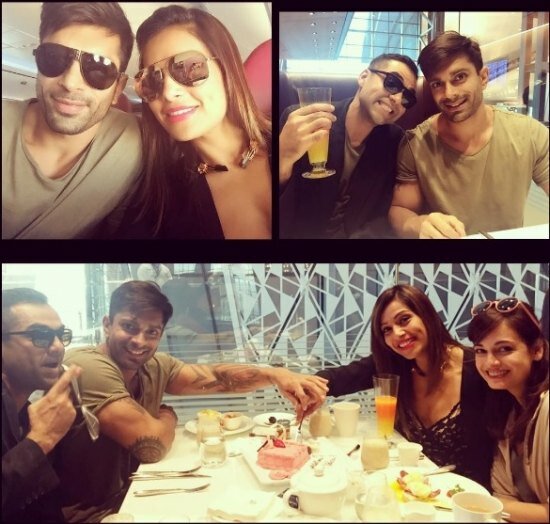  Bipasha Basu and karan Singh Grover, this time with Abhay Deol and Dia Mirza en route to Madrid