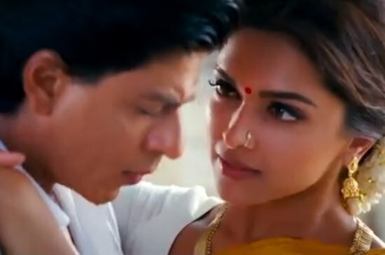 Deepika and SRK romancing as Meena and Rahul in Rohit Shetty's action comedy Chennai Express