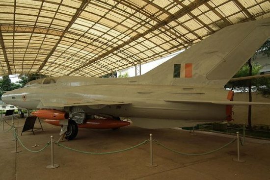 Iconic fighter jet MIG-21 displayed at HAL Museum in Bangalore