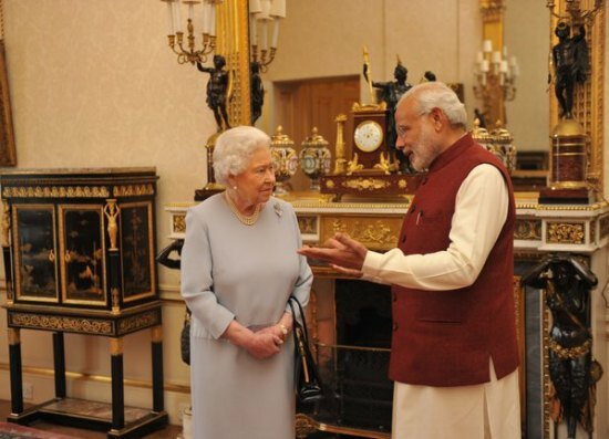 Narendra Modi meets Her Majesty The Queen at Buckingham Palace, London