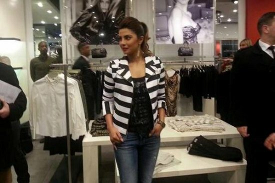 Bollywood star Priyanka Chopra at the Guess store in London's Regent Street for her new single album