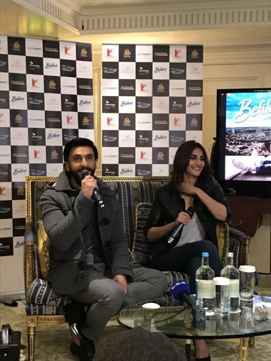 Ranveer Singh and Vaani Kapoor interact with the press in London