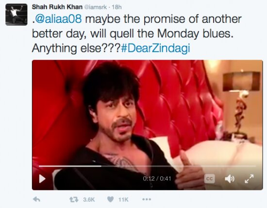 SRK conversing with Alia on Twitter as part of Dear Zindagi campaign