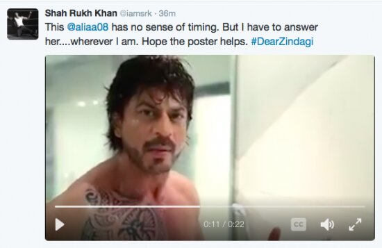 Shah Rukh Khan in Twitter promo of Dear Zindagi