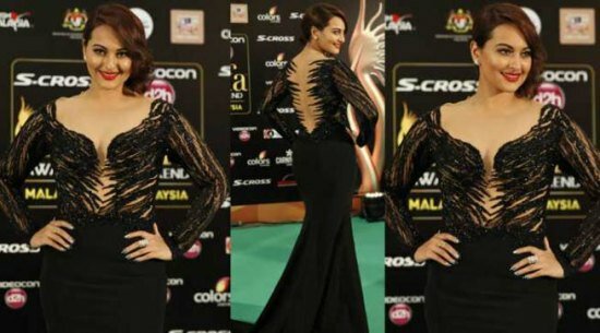 Sonakshi Sinha looked enigmatic in a black Monica Jaisingh gown