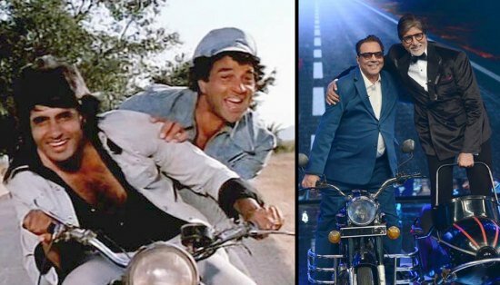 The legendary actors recreated the same camaraderie and warmth in 2015 as they did in 1975 when Bollywood blockbuster Sholay released 
