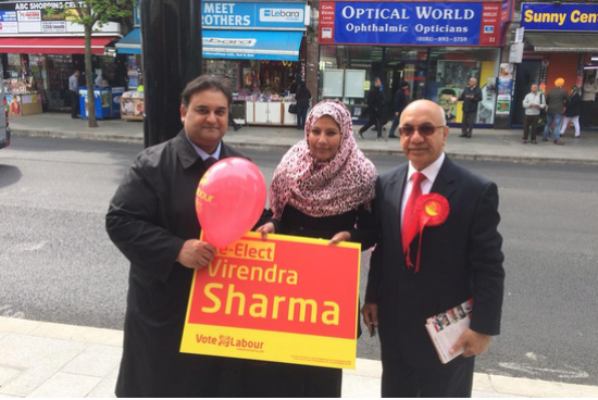 Virendra Sharma campaigning ahead og General Election 2015