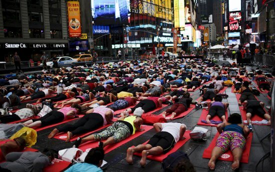 Yoga Day in New York Times Square