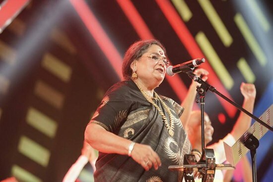 singer Usha Uthup performing at SIIMA